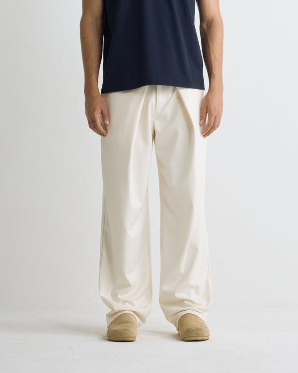 Basics Buckled Tailored Trousers Cream