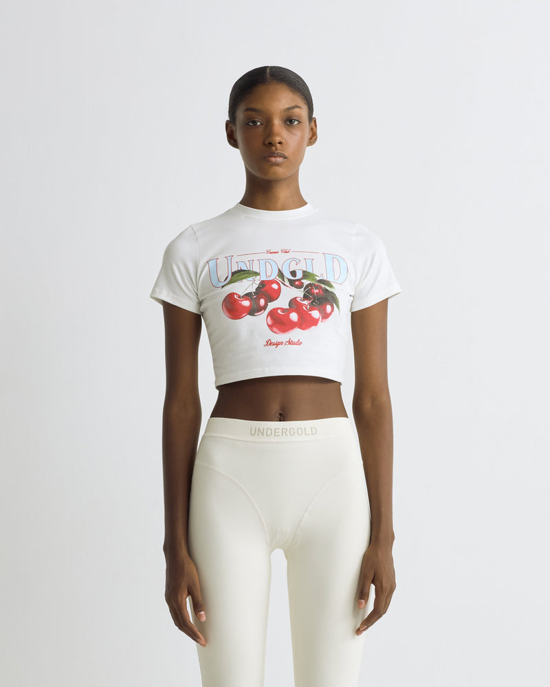 Basics Cherries Baby Tee White