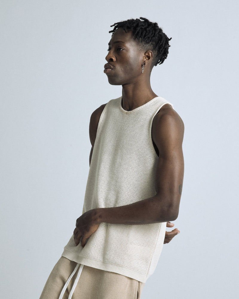 Basics Knit Tank Top Bone