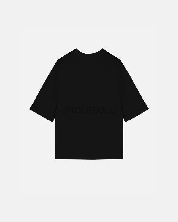 Basics Logo Ribbed Boxy Tshirt Black