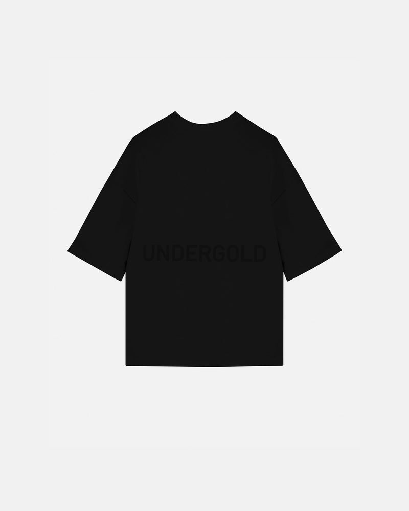 Basics Logo Ribbed Boxy Tshirt Black