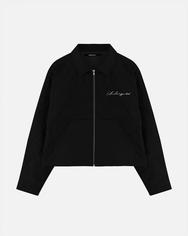 Basics Rhombus Zip-Up Jacket Black