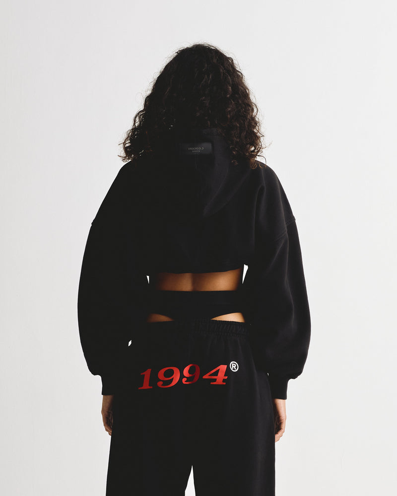 Basics Super Cropped Hoodie Black