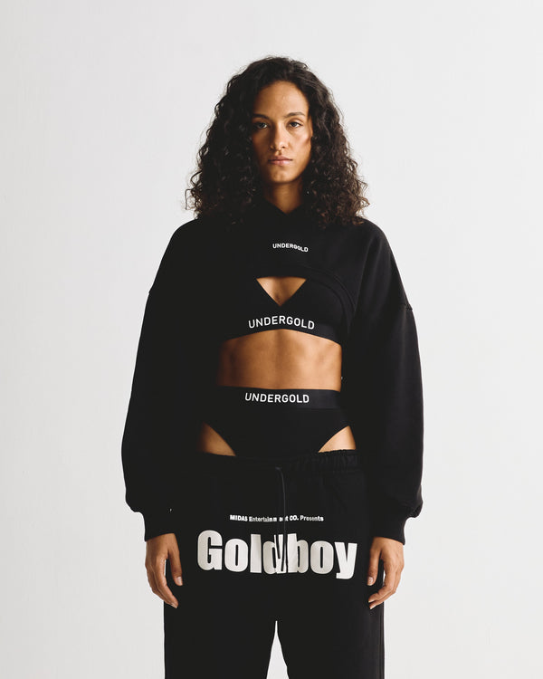 Basics Super Cropped Hoodie Black