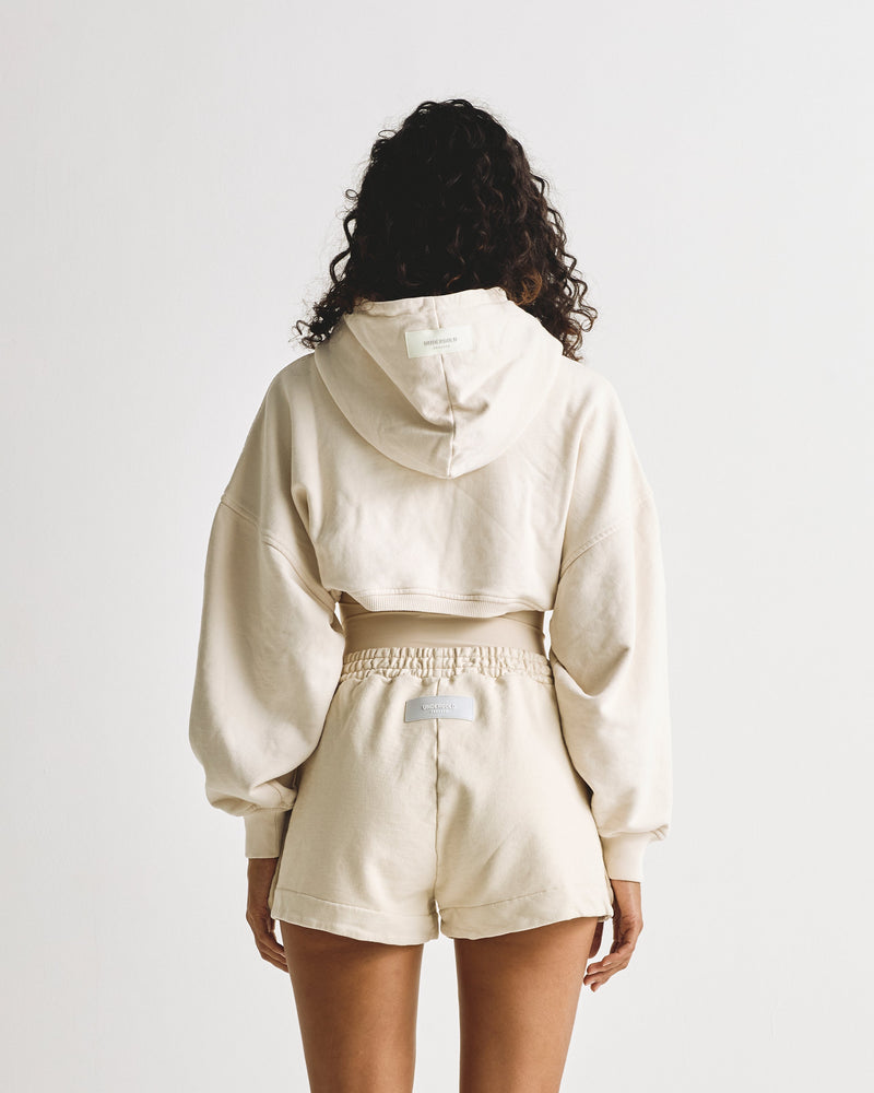 Basics Super Cropped Hoodie Cream