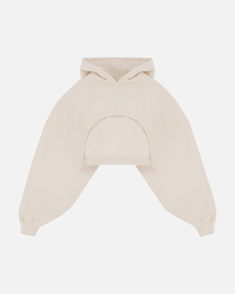 Basics Super Cropped Hoodie Cream