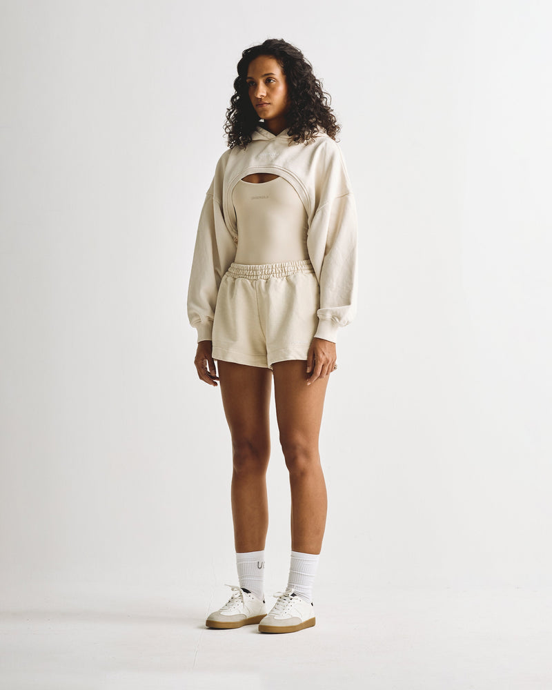 Basics Super Cropped Hoodie Cream