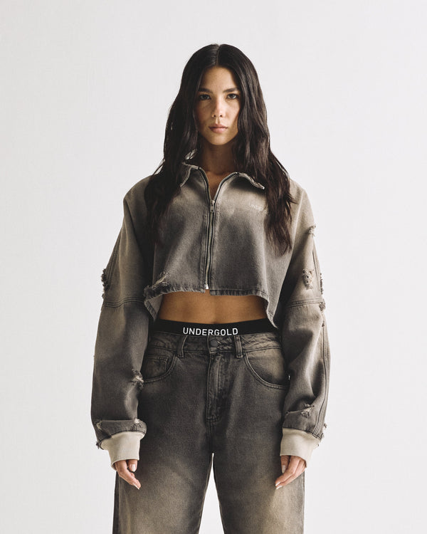 Basics Undergold Cropped Jacket Dirty Black