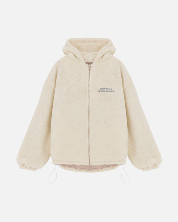 Basics Undergold Design Studio Fleece Zip Up Hoodie Cream