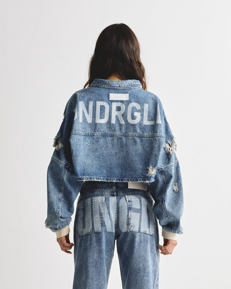 Basics UNDGLD Cropped Jacket Washed Blue