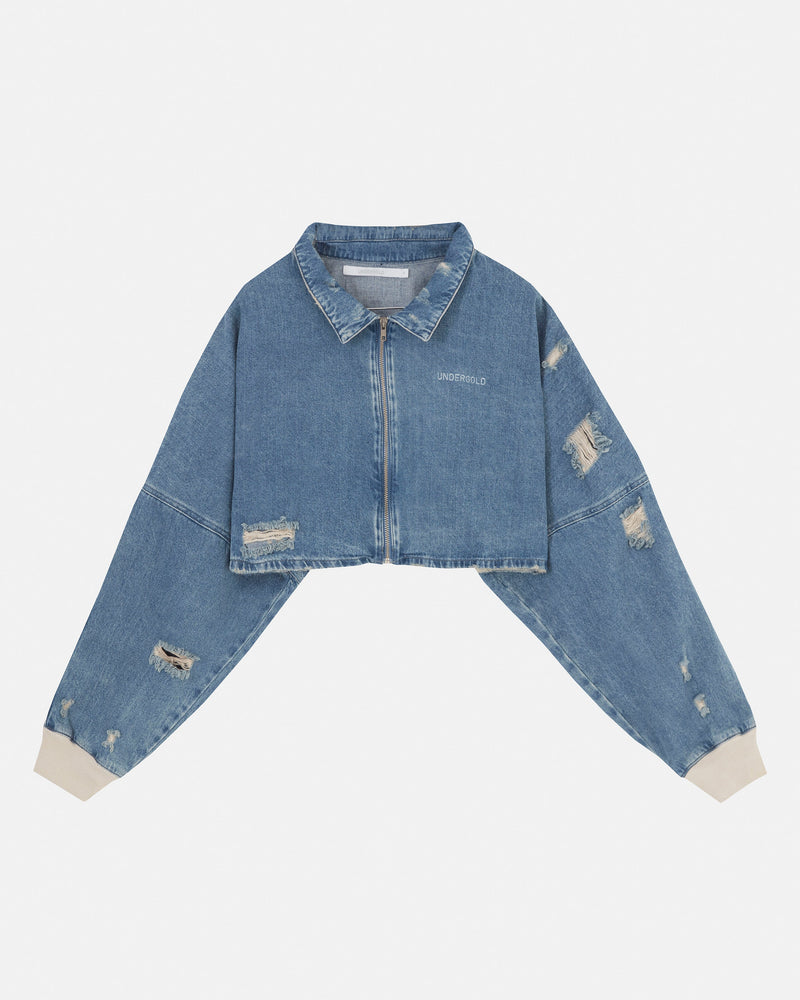 Basics UNDGLD Cropped Jacket Washed Blue