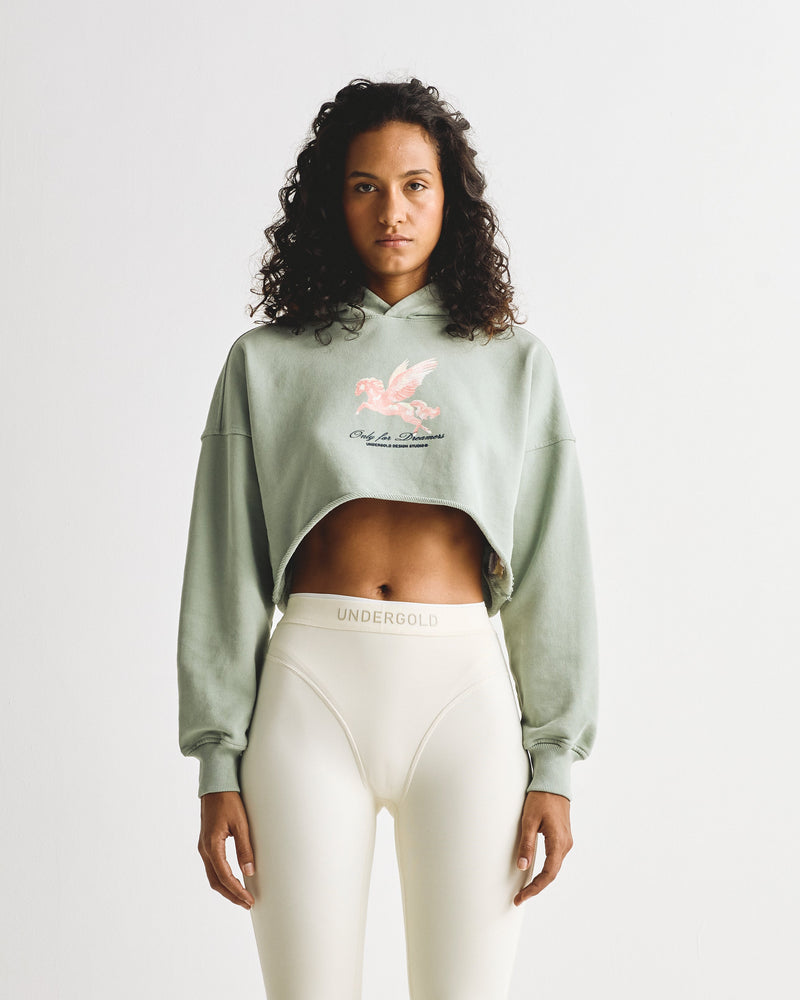 Dreamers Pegasus Cropped Hoodie Green