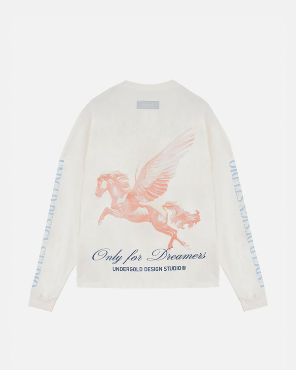 Dreamers Pegasus Long Sleeve Boxy T-shirt White