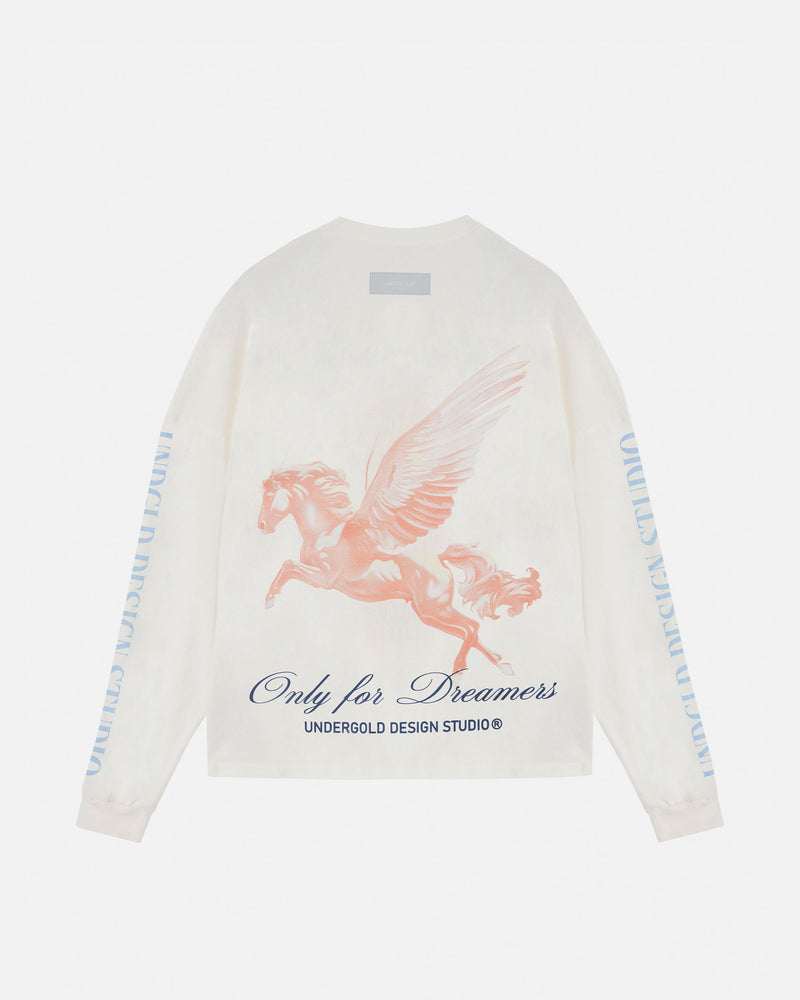 Dreamers Pegasus Long Sleeve Boxy T-shirt White