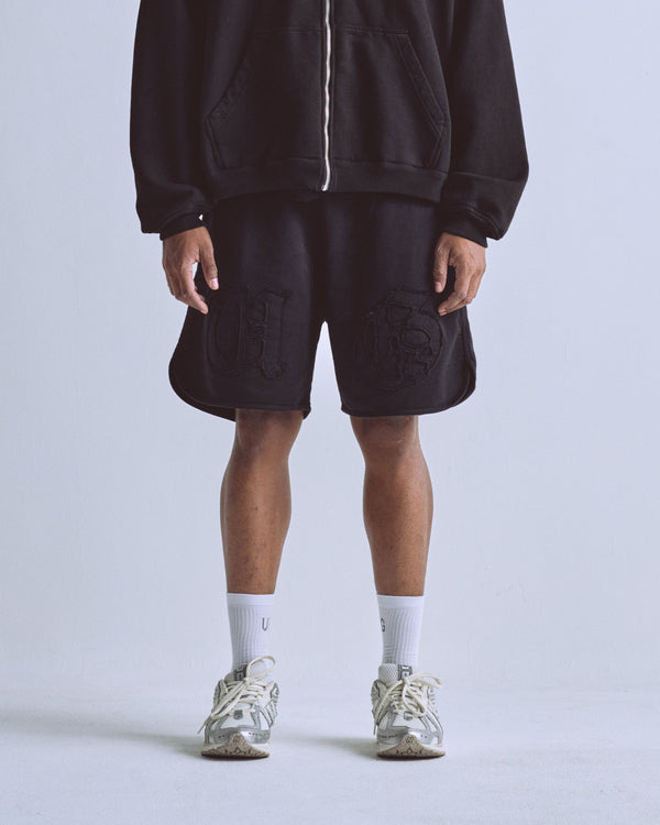 Embroidered UG Biased Shorts Black