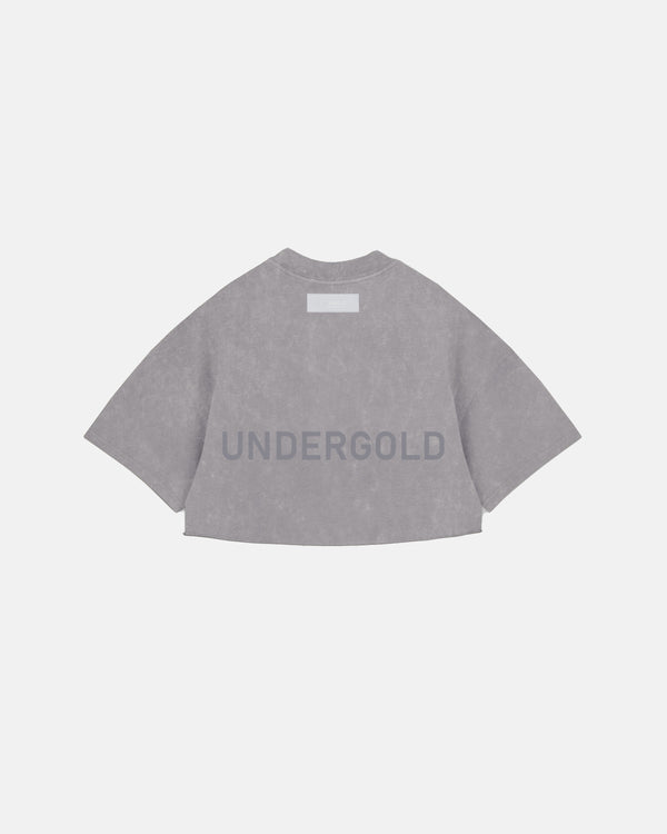 Line Logo Crop Top Washed Gray