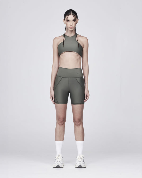 Pack Basics Halter Top & Basics Biker Military Green