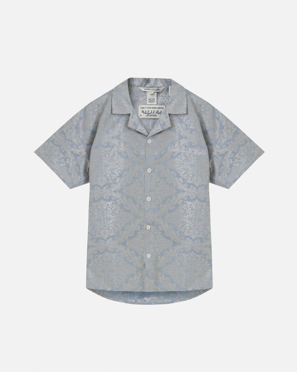 Riviera Jacquard Short Sleeve Shirt Sky Blue