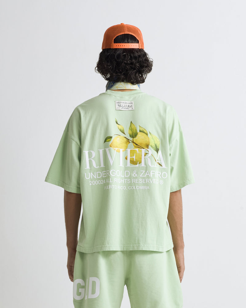 Riviera Lemon Tree Boxy Tshirt Green