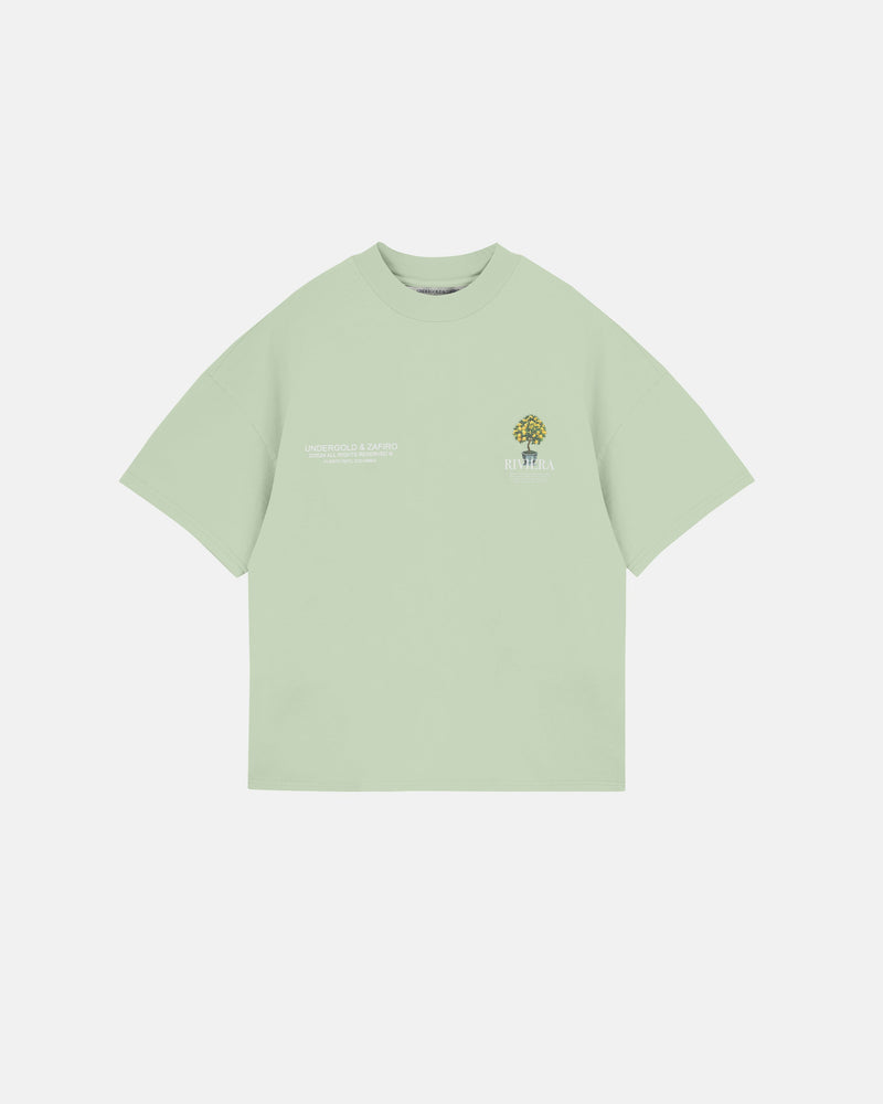 Riviera Lemon Tree Boxy Tshirt Green