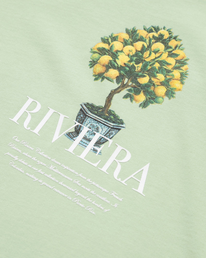 Riviera Lemon Tree Boxy Tshirt Green