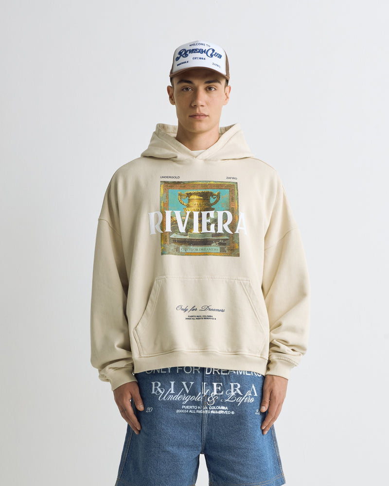 Riviera Trophie Hoodie Cream