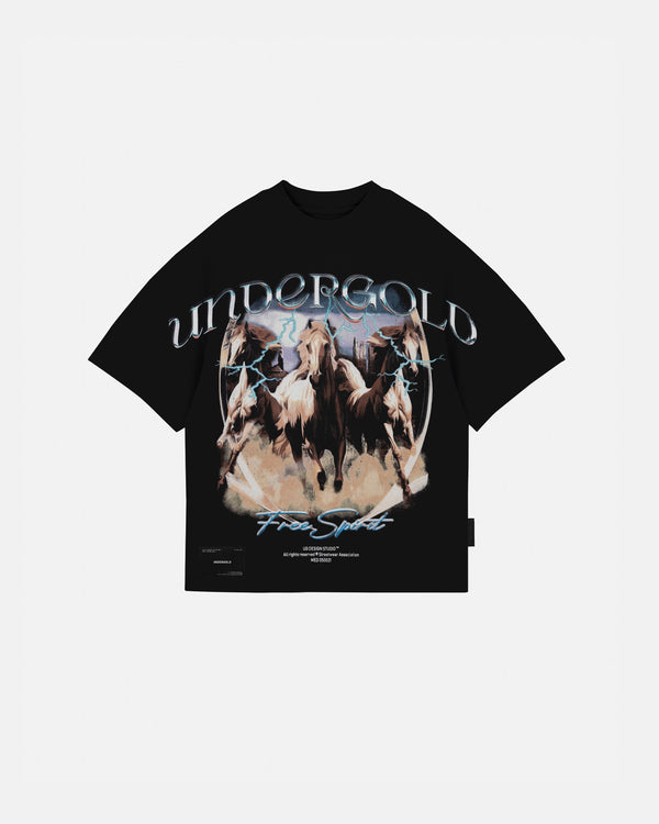 Rodeo Thunder Horses  Boxy Tshirt Black