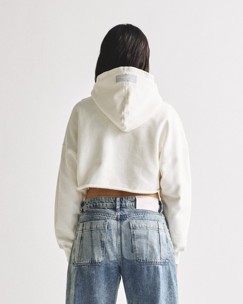 Sanctus Only For Dreamers Cropped Hoodie White