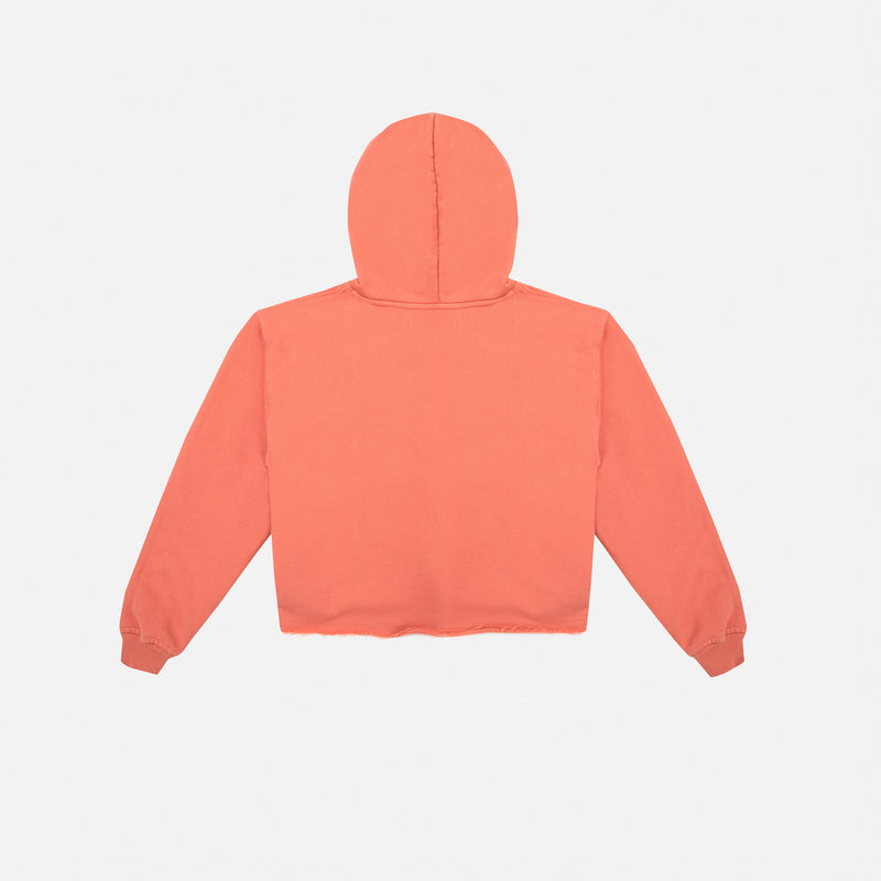 Signature Angel Cropped Hoodie Coral