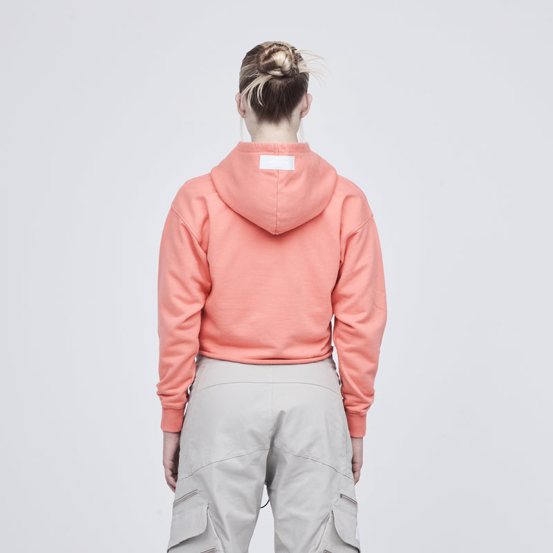 Signature Angel Cropped Hoodie Coral