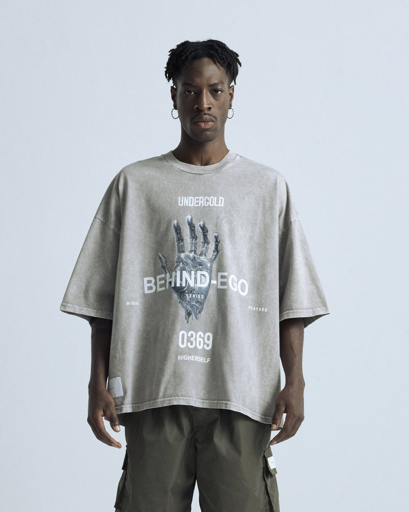 Transfiguration Hand Boxy Tshirt Washed Gray