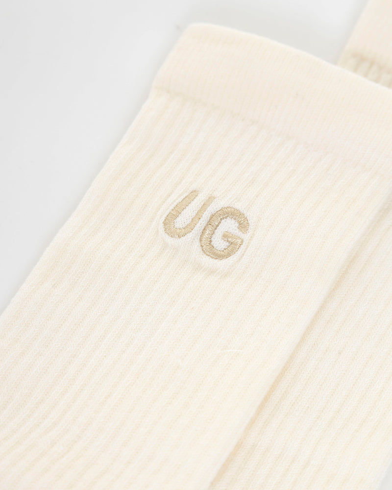 Basics Embroidered UG Socks Cream