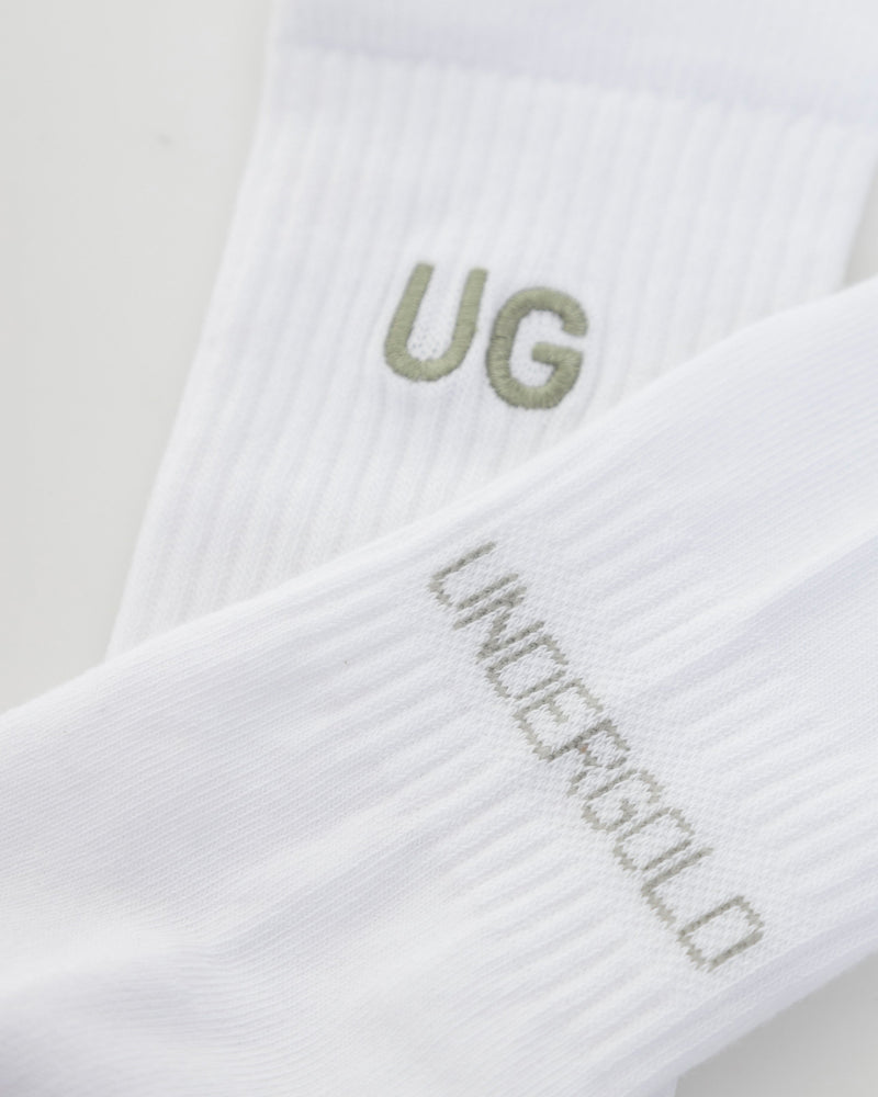 Basics Embroidered UG Socks White
