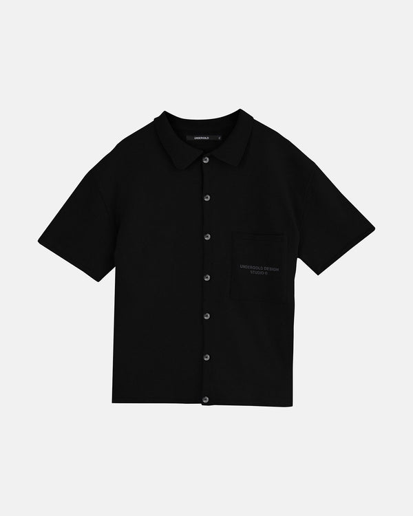 Basics Knit Short Sleeve Shirt Black