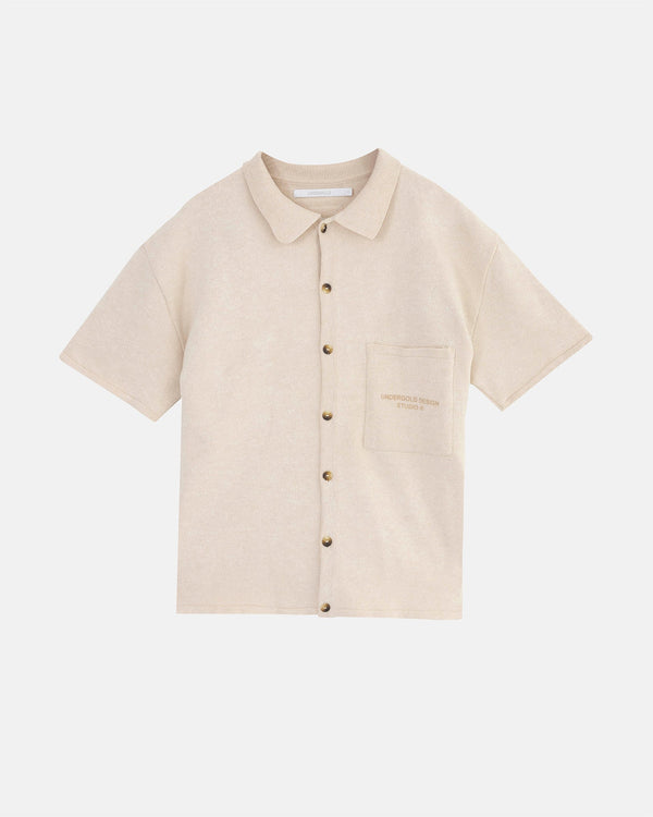 Basics Knit Short Sleeve Shirt Cream