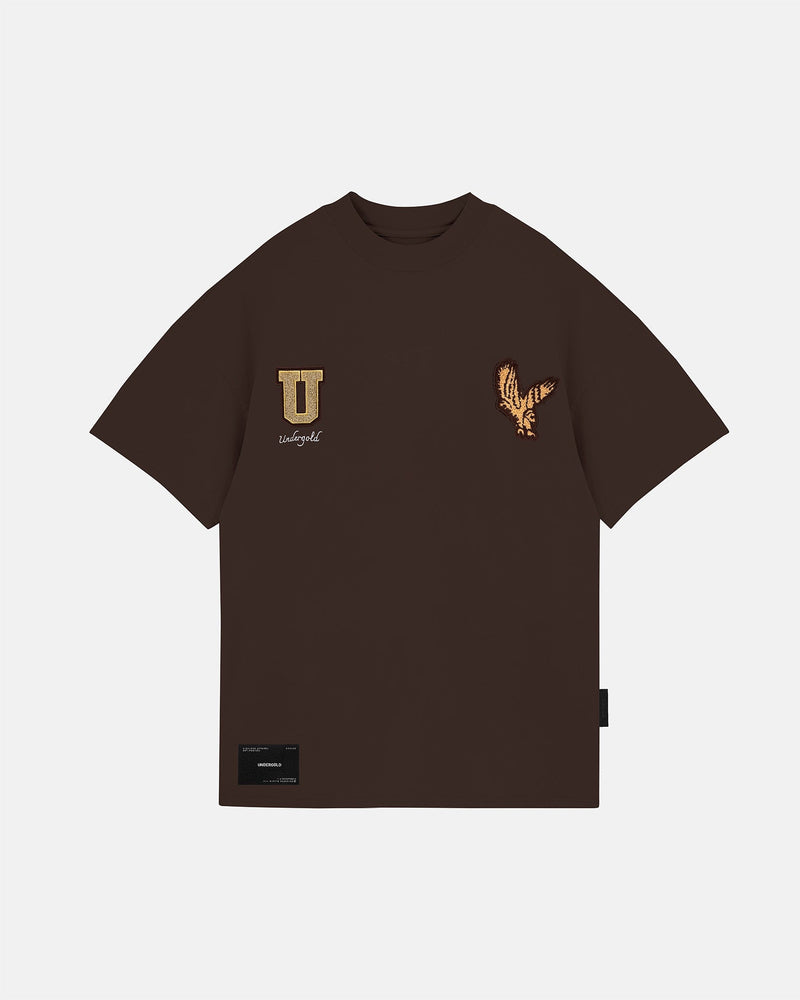Golden Hills III Embroidered Eagle T-shirt Brown