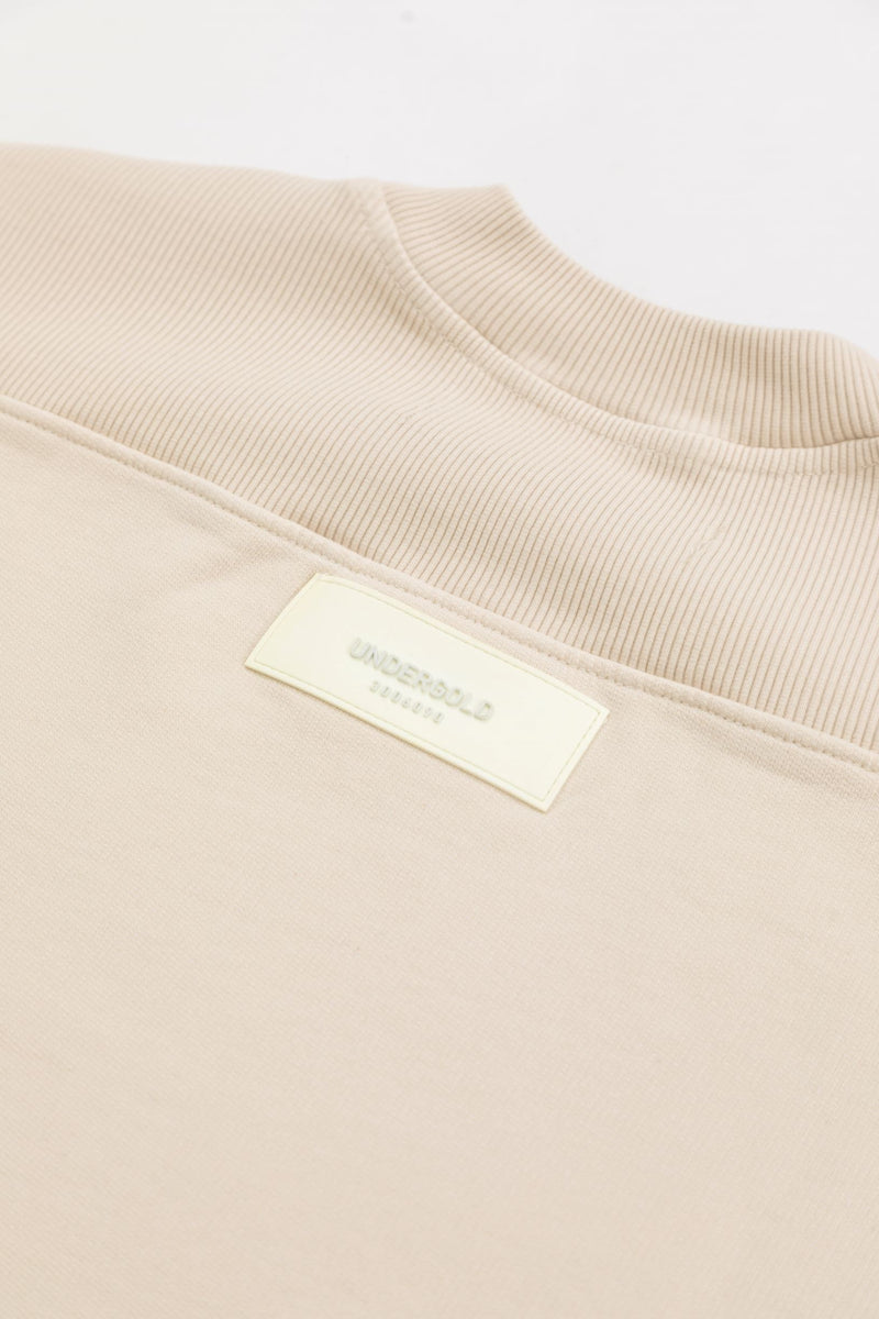 Solid Ribbed Crewneck ll Taupe