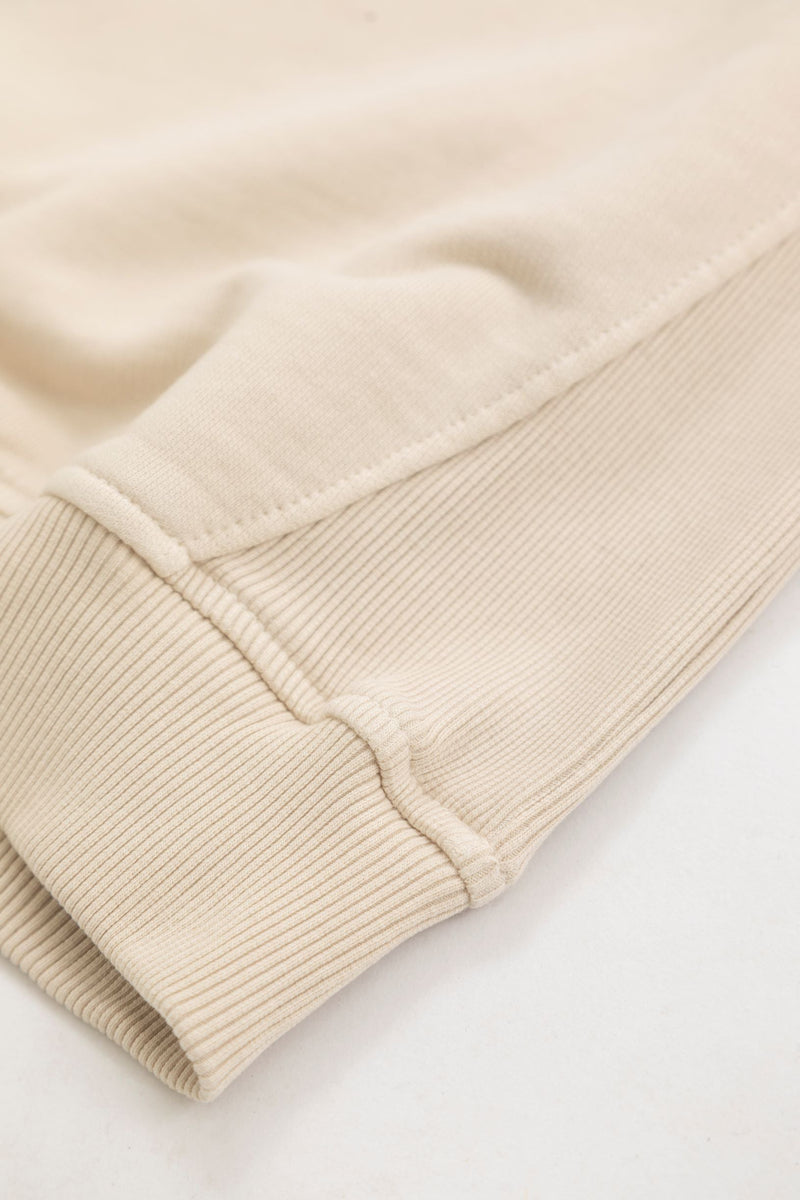 Solid Ribbed Crewneck ll Taupe