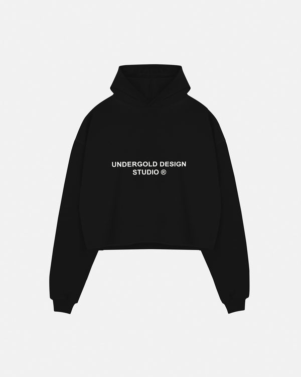 W Basics Undergold Design Studio Cropped Hoodie Black