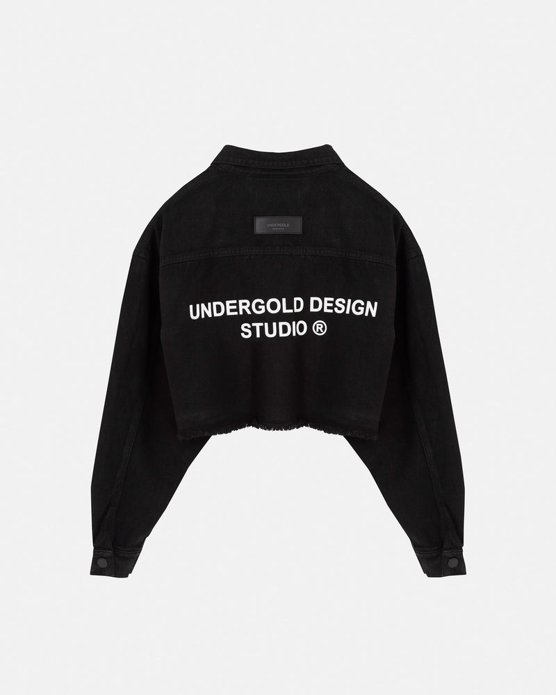 W Basics Undergold Design Studio Cropped Trucker Jacket Black