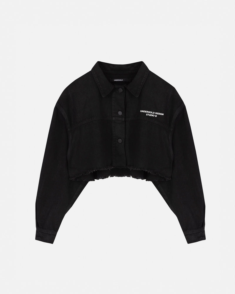 W Basics Undergold Design Studio Cropped Trucker Jacket Black